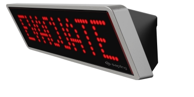 Sapling-Wall-Mount-Red-Surface-Mount-Side-View-Angled-Left-Message-Clock-2