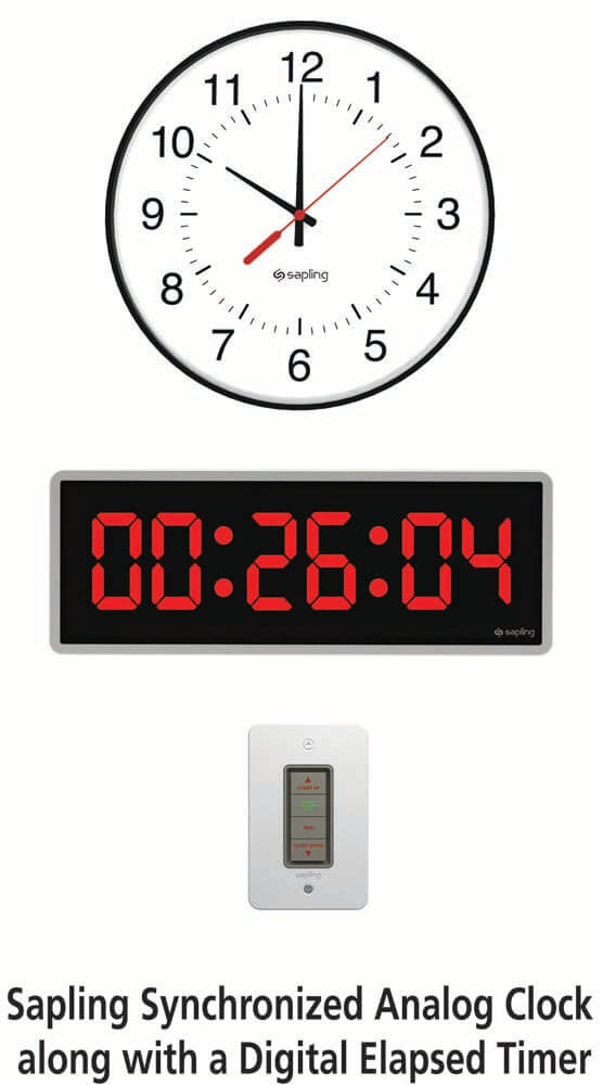 Elapsed Timer For Digital Synchronized Clock Systems Sapling Clocks