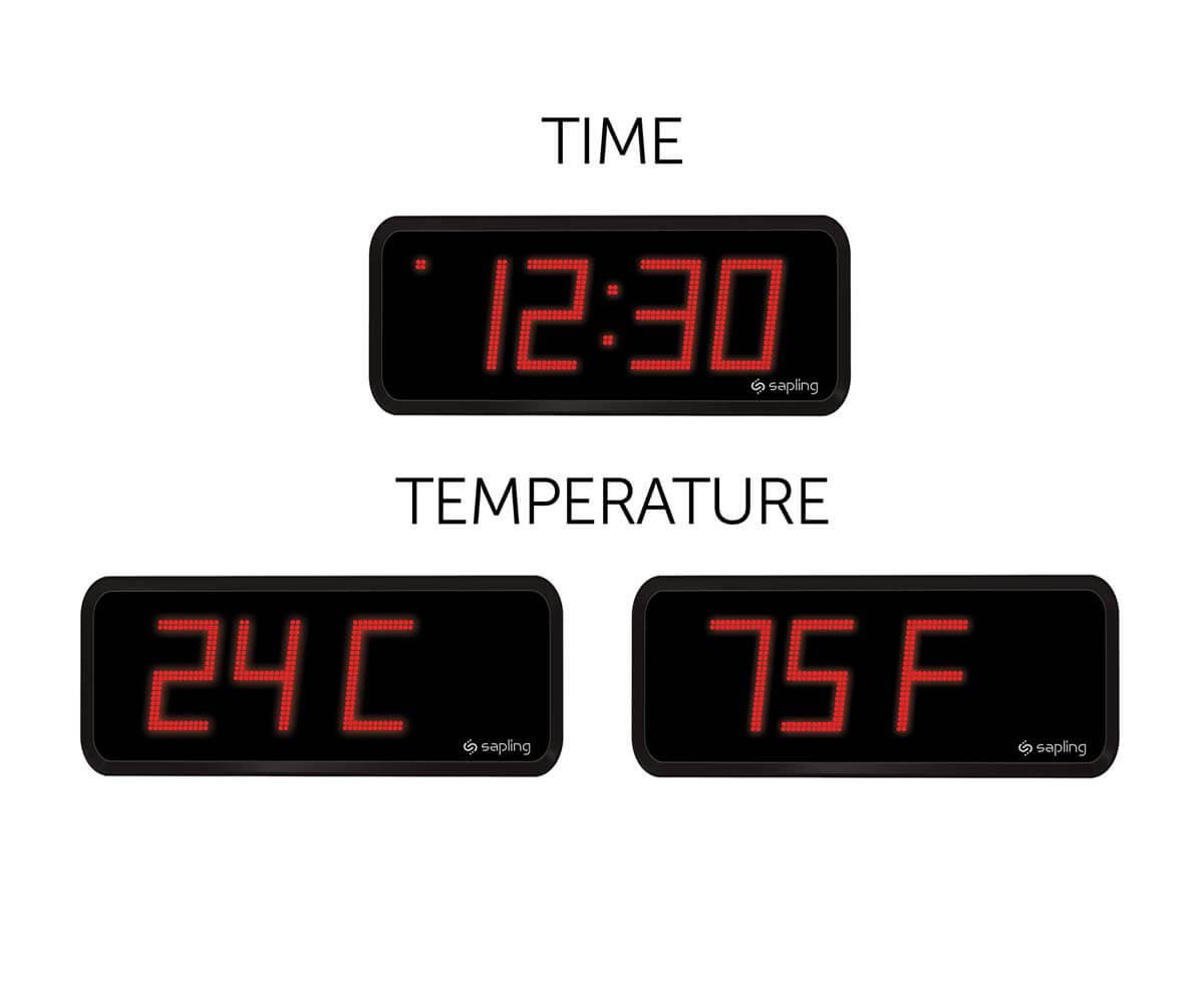 Outdoor Clocks Sapling, Large Outdoor Digital Clock With Temperature