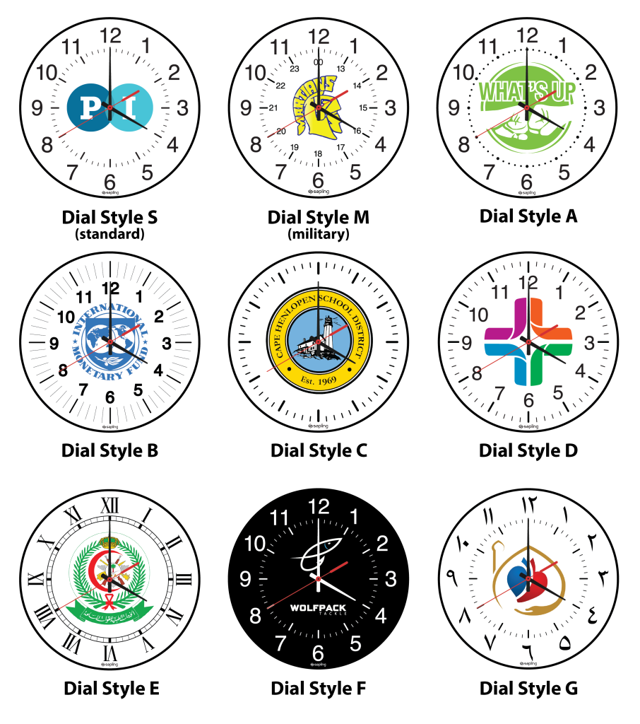 dial options w logo examples